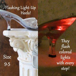 LIGHT-UP SHOES! FLASHING COLORED LIGHTS Size 9.5, SPECTACULAR at NIGHT!